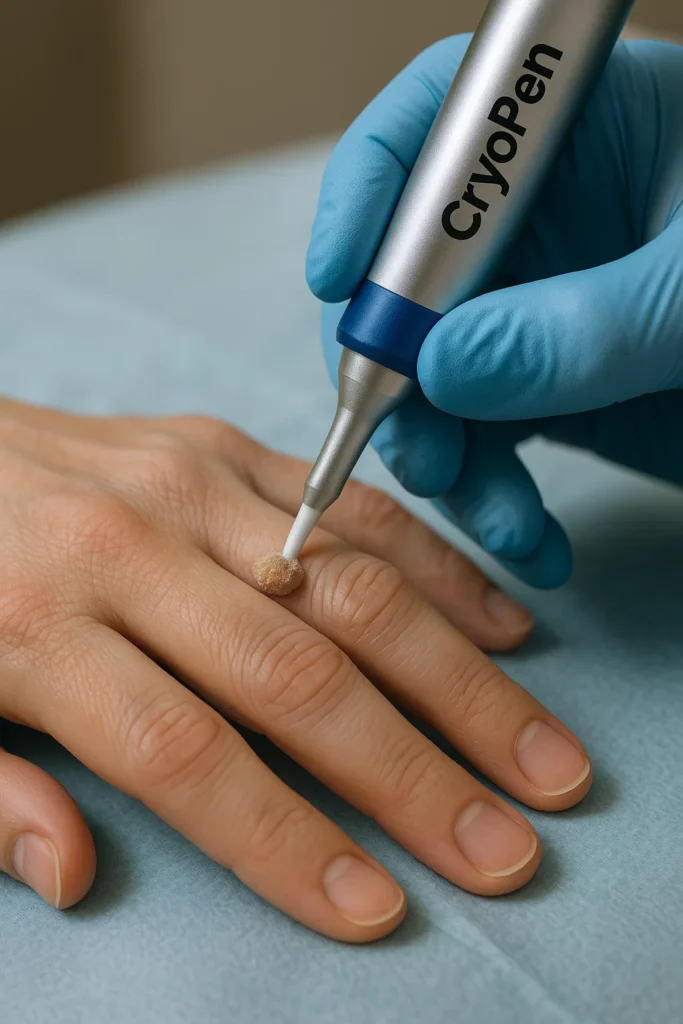 example of cryopen wart removal West Brompton treatment on a persons finger