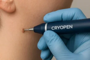 Person receiving skin tag removal West Brompton