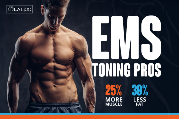 Image of man with sculpted stomach showing the fat loss and muscle gain of LA-EMS Body Sculpting Treatment West Brompton